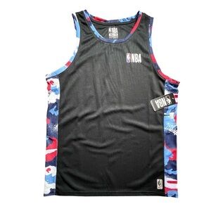 NBA Basketball Tank Top Mens Medium Black Camo Athletic Jersey NWT